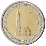 TYSKLAND: 2 € 2008 Hamburg Stat F fel