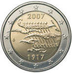 SUOMI: 2€ 2007 Suomen itsenäisyyden 90. vuosipäivä