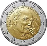 RANSKA: 2€ 2016 Juhlaraha François Mitterrand