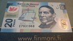 Mexicon Polymer setelit 20 ja 50 pesoa, UNC valitse arvo