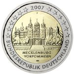 ГЕРМАНИЯ: 2 € 2007 Мекленбург / Schwerin Schloss A-J UNC