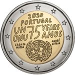 ПОРТУГАЛИЯ: 2 евро в 2020 году Организации Объединенных Наций 75 лет UNC