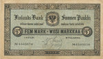 Finnish autonomy period FIM 5 1875-1918 Select a banknote from the table below