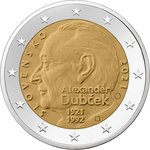 СЛОВАКИЯ: 2 евро 2021 Александр Дубчек 100 против UNC