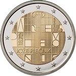 SLOVENIA: 2 € 2022 Jože Plečnik 150 vuotta