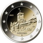TYSKLAND: 2 € 2022 Thuringen & Wartburg A-J UNC